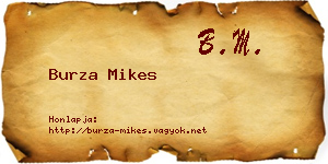 Burza Mikes névjegykártya